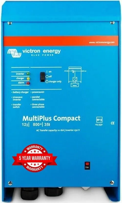 Victron Energy MultiPlus Compact 12V 800VA Inverter Charger CMP1280100 ...